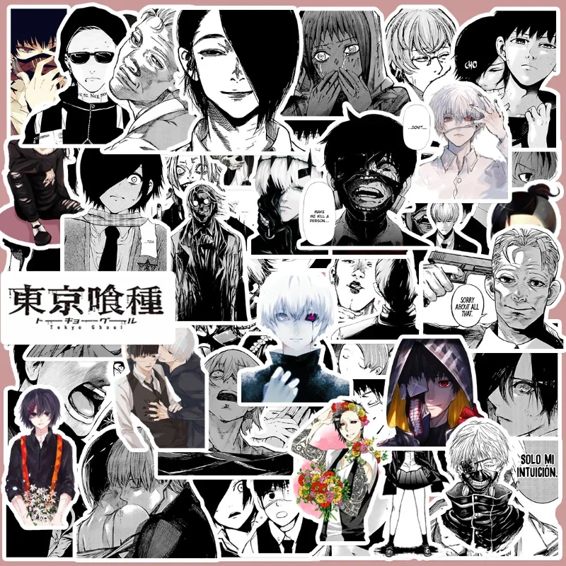 50/30/10PCS Kaneki Ken Kirishima Touka Anime Surrounding Graffiti Stickers To Decorate Tablet Skateboard Waterproof Stickers