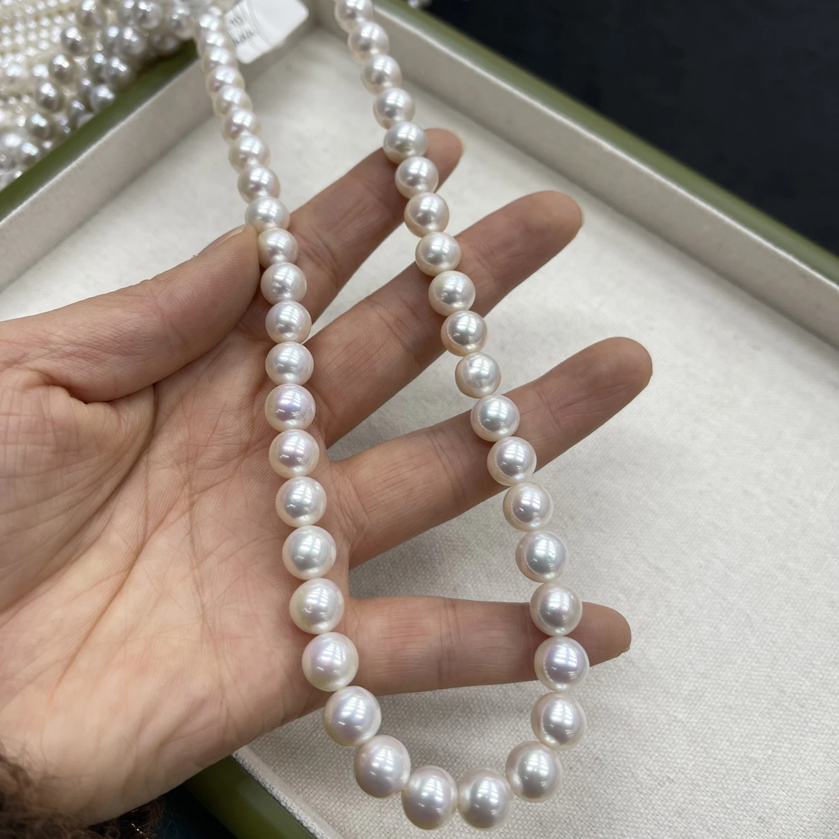 AAAAA 9-10mm High-Quality Near-Round Punch Natural Freshwater Pearls Beads for Jewelry Making DIY Necklace Bracelet Accessories