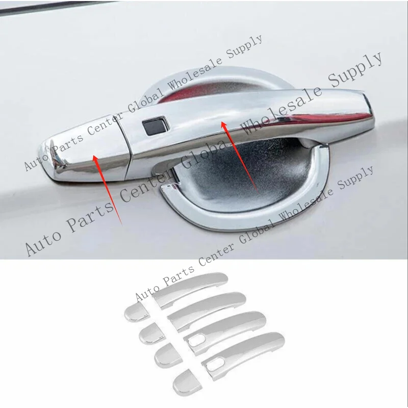 L+ For VW Jetta 2012-18 ABS Chrome Outside Side Smart Door Handle Cover Trim 8PCS