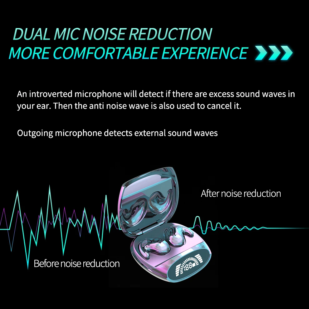 XIAOMI Wireless Earphone MD528 Ultra-thin In Ear Sleeping Earbuds Mini Invisible Headset Noise Cancelling Headphone With Mic