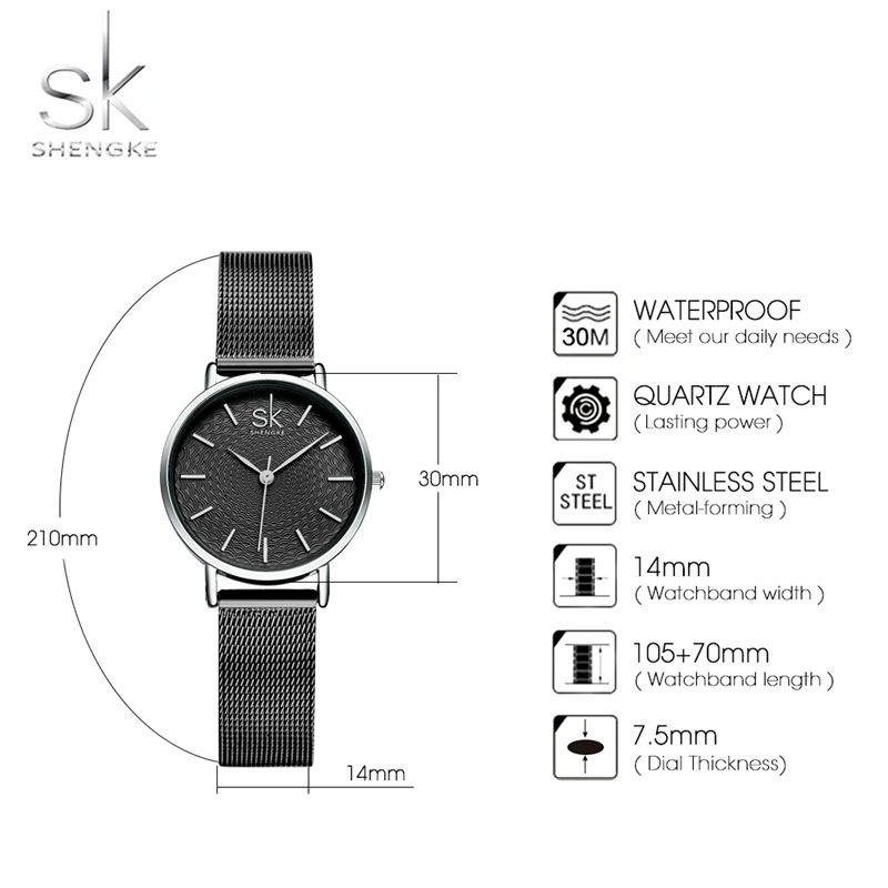 Shengke-Relojes de pulsera dorados a la moda para mujer, reloj Sttrap de Milán, joyería femenina de lujo, nuevo