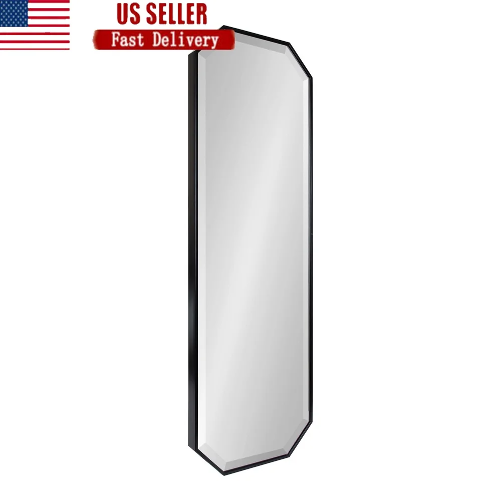 

Modern Octagon Wall Mirror 16x48 Glam Geometric Accent Beveled Glass Lightweight Decorative Living Room Bedroom Bathroom