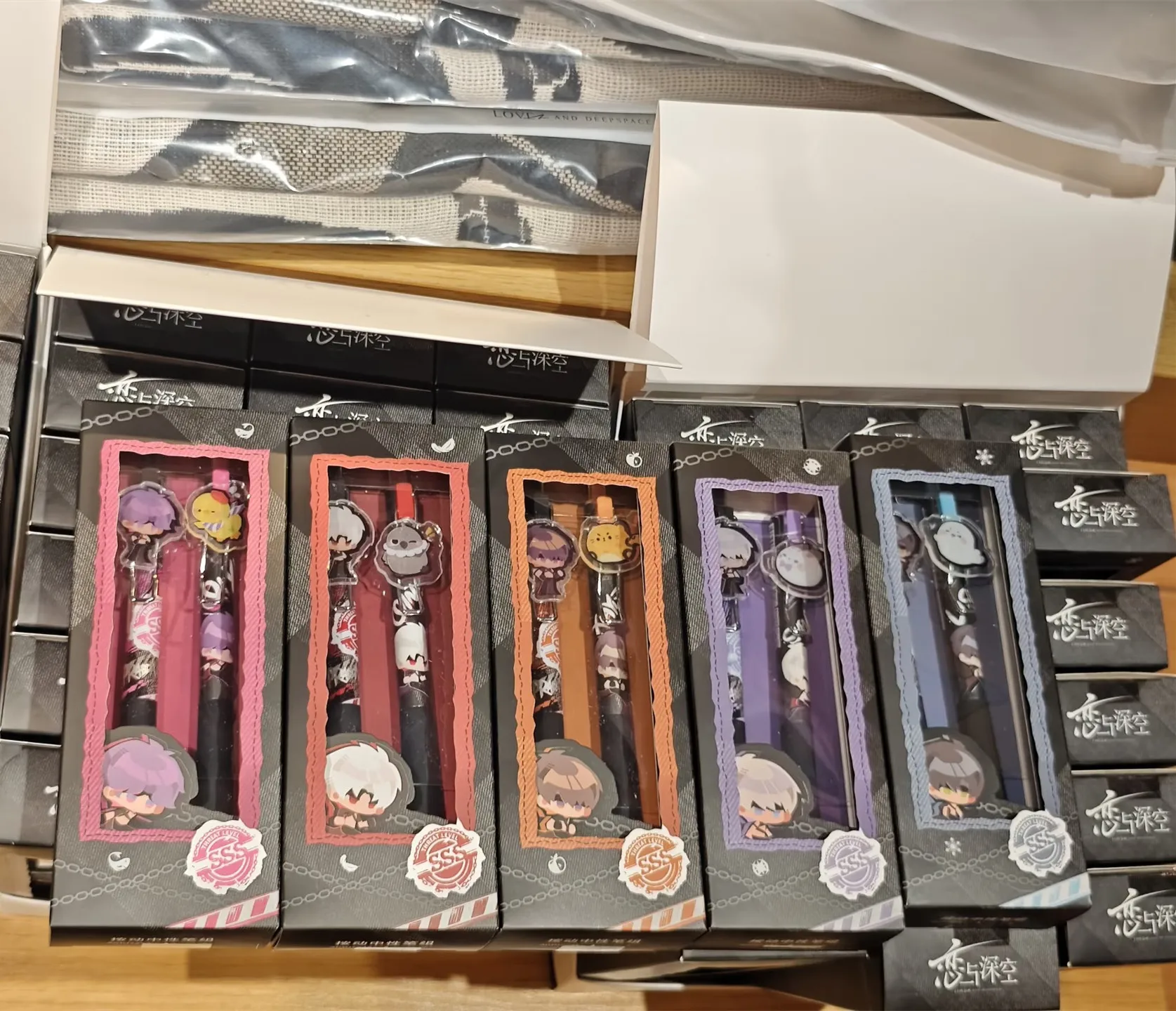 In Stock Original Love and Deepspace Rafayel Gel pen Set Zayne Sylus Caleb Forbidden Area Sealed Theme Anime Game Toy Gifts Cos