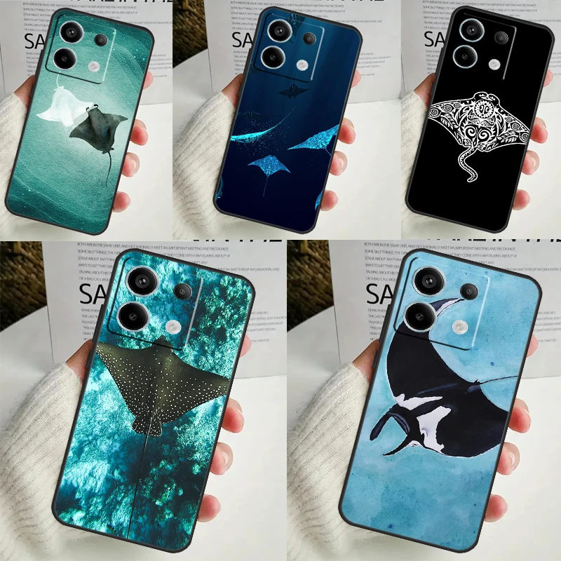 Animal Manta Ray Case for Xiaomi Redmi Note 13 12 10 8 9 11 Pro 12S 10S 11S Redmi 13C 10A 10C 9C 12C Cover