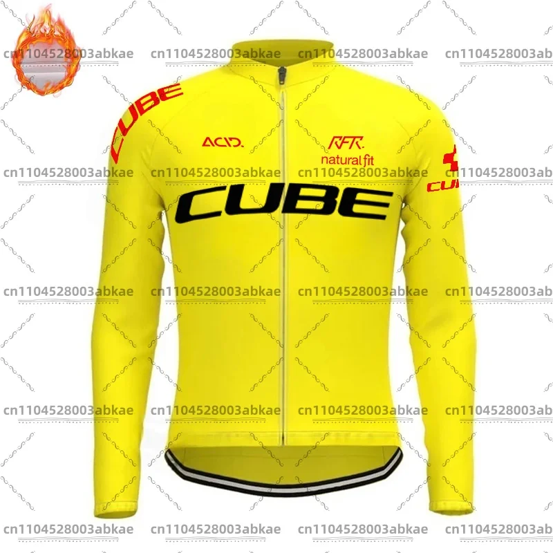 Cube Men's Thermal Jersey Long-Sleeved Mountain Bike Cycling Suit MTB Jersey for Men