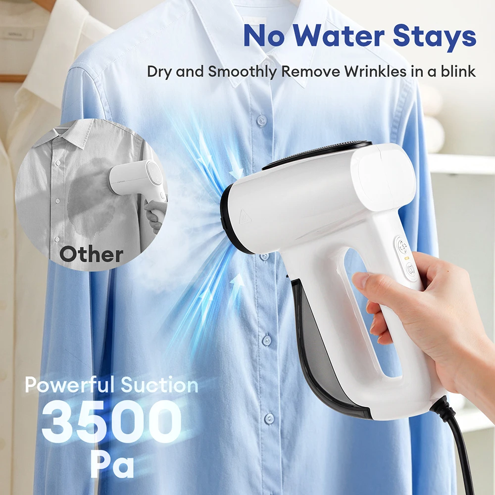 1300w Vacuum Garment Steamer 3 in 1 Steam Ironing Dry Ironing 175ml Water Tank Fast Wrinkle Removal With Filter Pads image 2