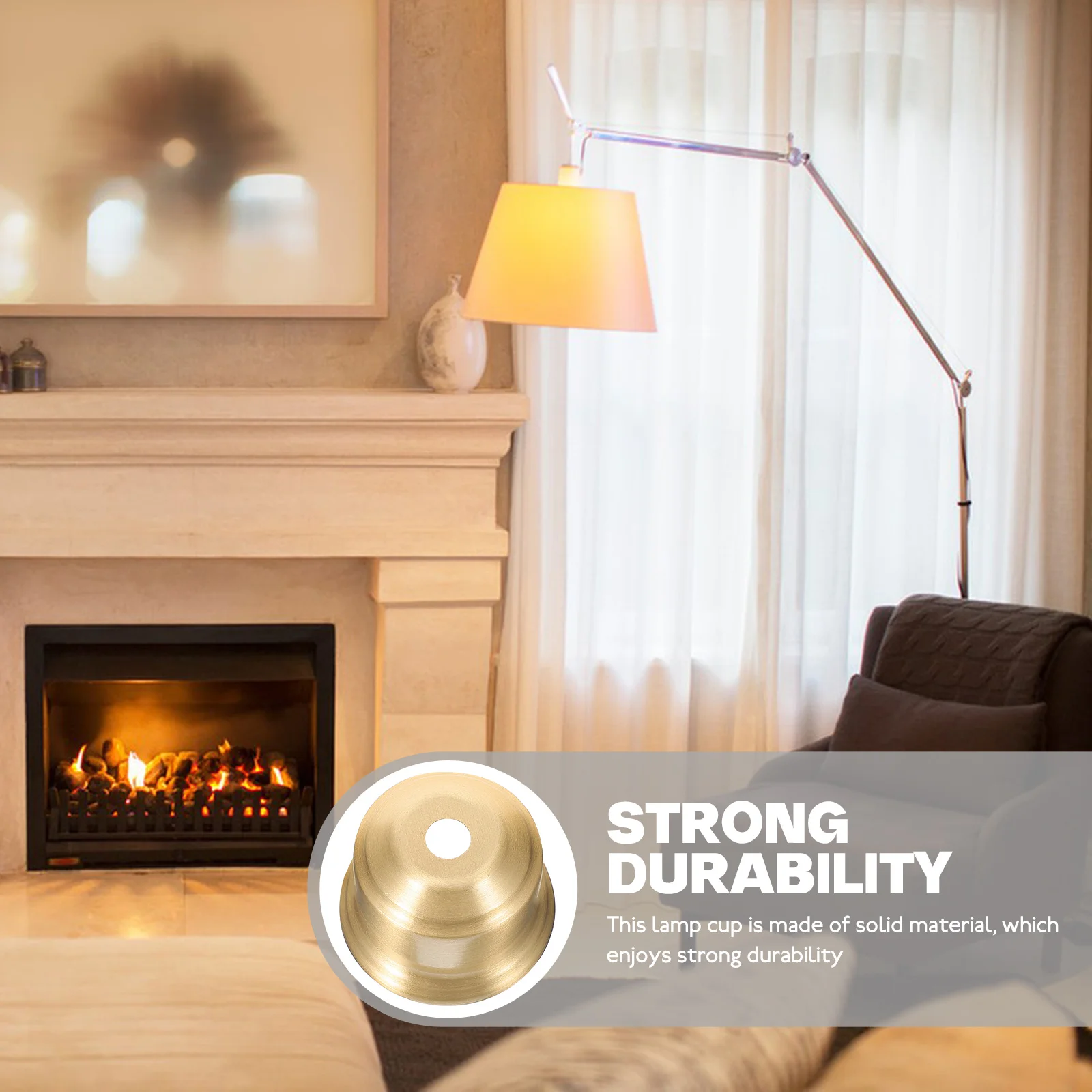 

Brass Lamp Finial Round Durable Lamp Holder Cup Suitable for Table Floor Pendant Lamps Decorative Finial Wall Ceiling Light Cups