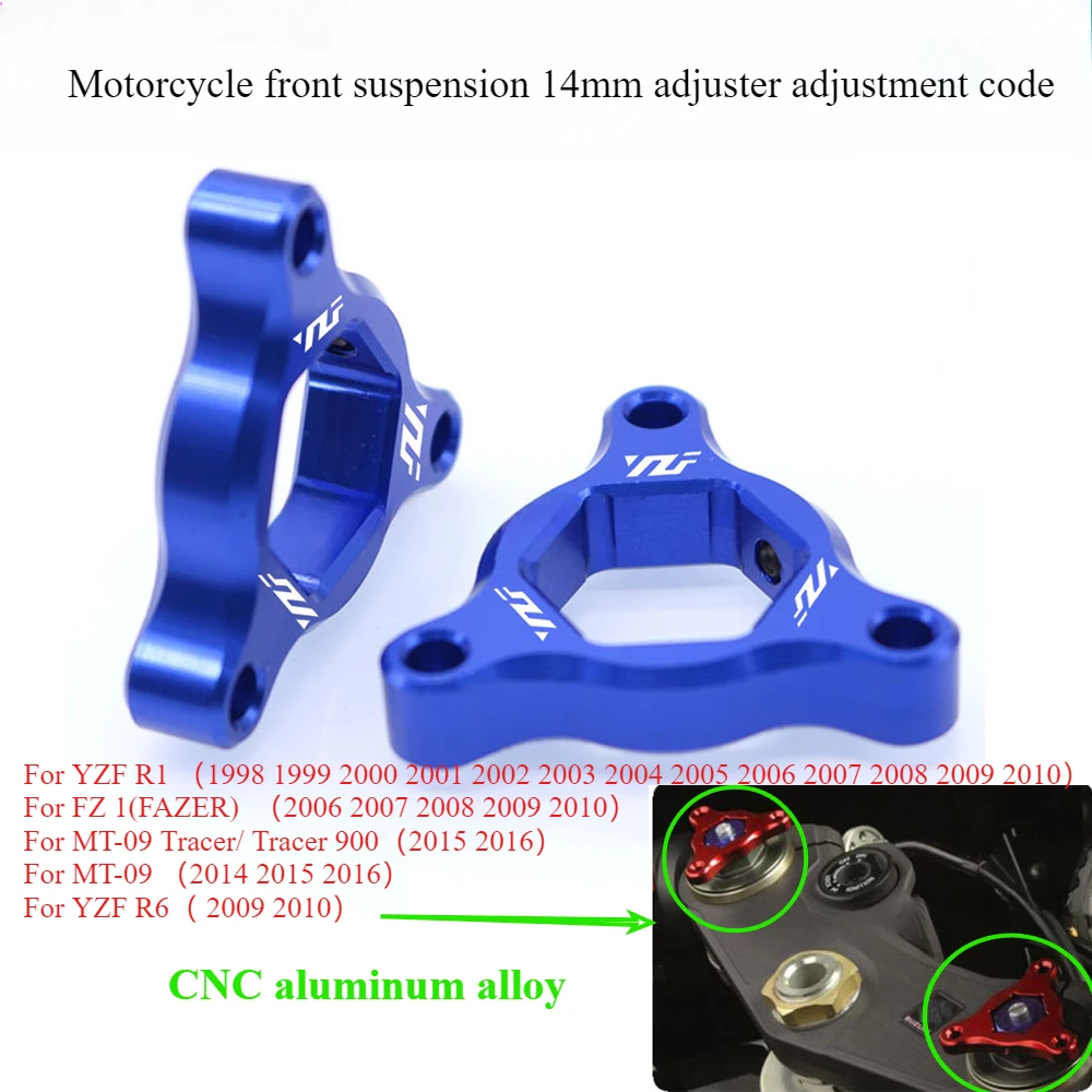 Motorcycle front suspension 14mm adjuster adjustment code for Kawasaki Z 800 Z800 Yamaha FZ1 YZF-R6 YZF-R1 YZF R1 R6 MT-09 MT 09 - view 3