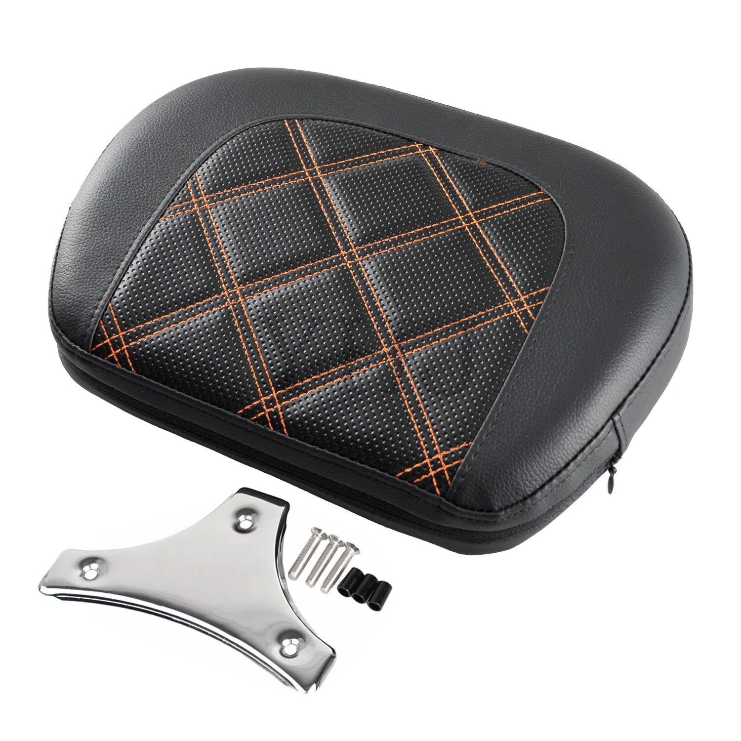 

Motorcycle Passenger Sissy Bar Backrest Pad Chrome Bracket For Harley Touring CVO Street Bob Road King Electra Glide 1997-2024
