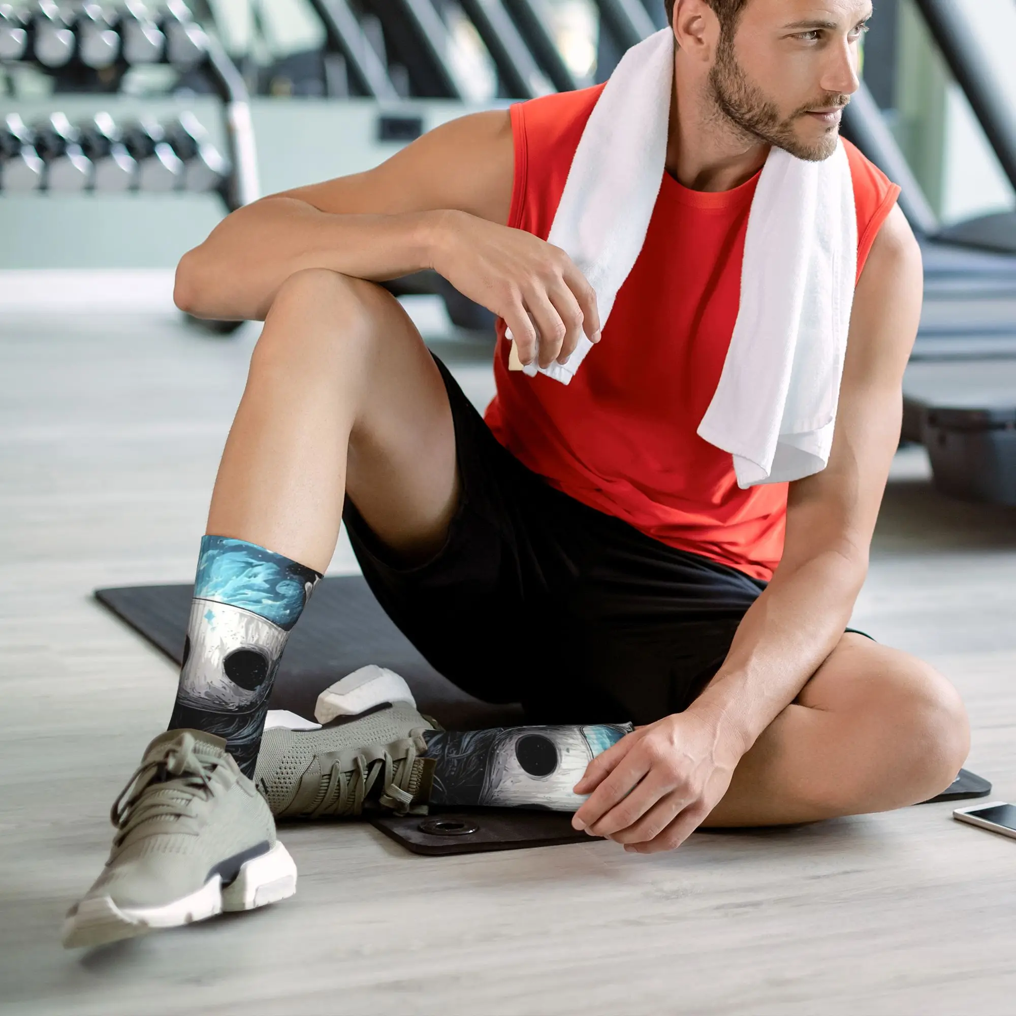 Kaus Kaki Hollow Knight Void Masked Wanderer Pola Harajuku Kaus Kaki Musim Dingin Anti Selip Kaus Kaki Pria Mendaki Kaus Kaki Sedang Lembut