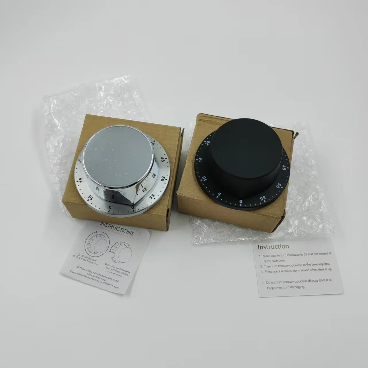 LMM Kitchen Timer UFO Mechanical Timer Stainless Steel Alarm Clock Learning Countdown