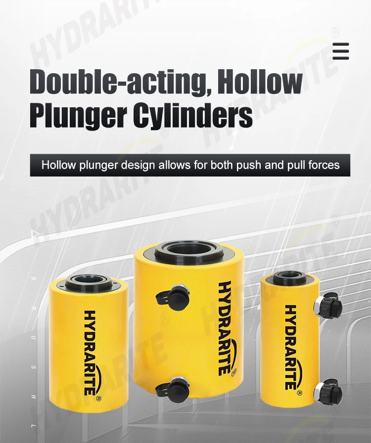 HHYG-6050KS ~ HHYG-200100KS ارتفاع ضغط 700 بار/10000 رطل لكل بوصة مربعة مزدوجة التمثيل أسطوانة هيدروليكية مجوفة للاستخدام الصناعي #3