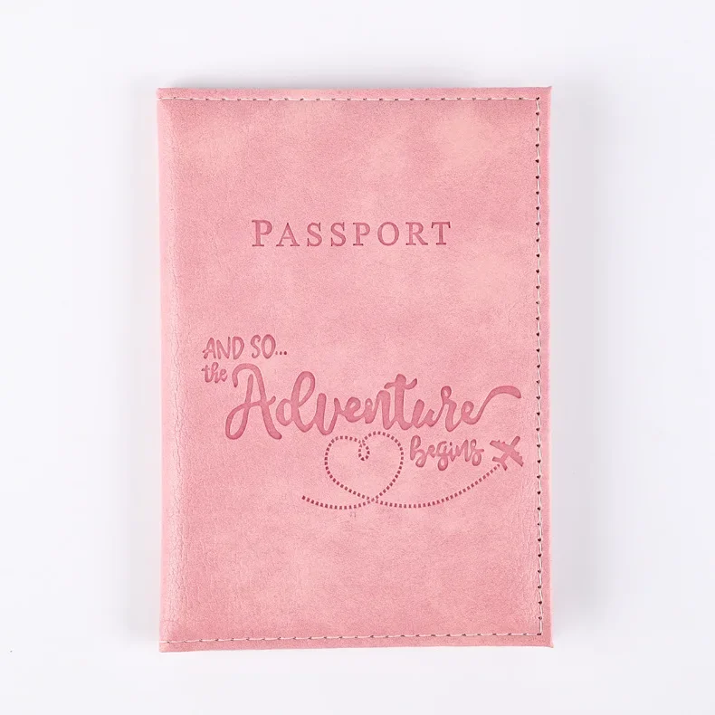 Funda para pasaporte con estampado de letras de PU, porta pasaporte, titular de la identificación, Clip para billetes de vuelo, billetera para pasaporte para mujeres y hombres, accesorios de viaje