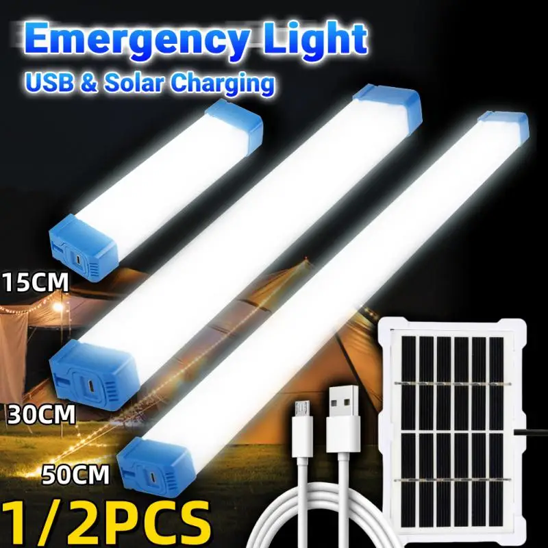 1/2PCS LED Book Light lampade a tubo magnetico 15/30/50CM luci notturne di ricarica USB illuminazione a strisce lunghe portatile per interni/esterni