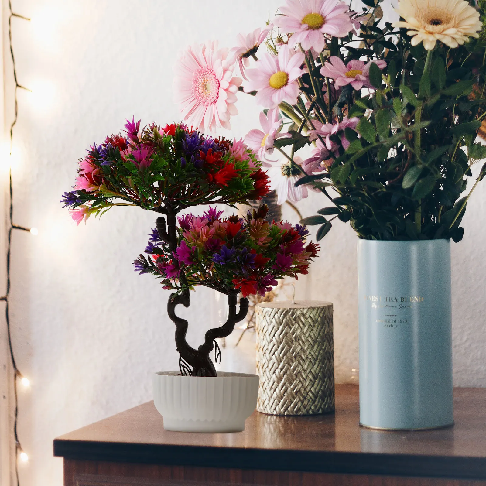 

1Pcs Lifelike Potted Plant Plastic Bonsai Easy to Clean Vivid Bright Appearance for Indoor Use Simulation Bonsai Ornament