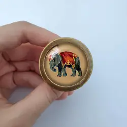 Circus animals Cabinet Dresser Knobs pull Glass Cabochon Knob Domed Cabinet Knobs Furniture Knobs