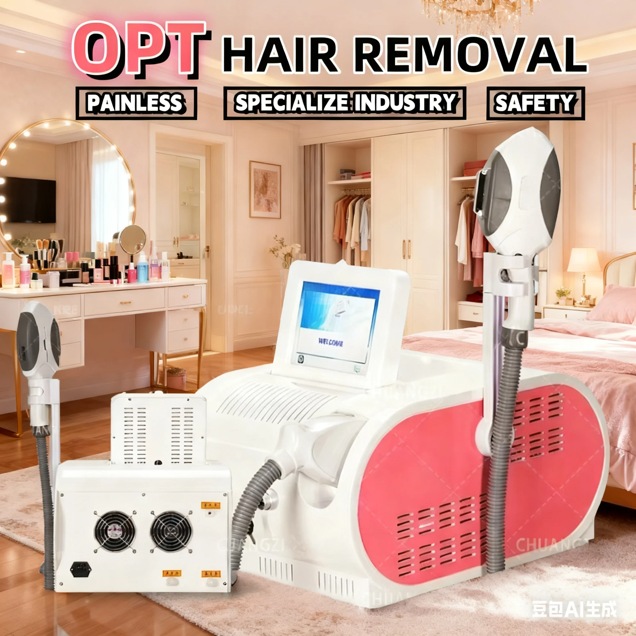 

Professional Salon OPT IPL E-light Laser Household Painless Cooling Permanent Hair Removal Pulse Hair Removal Epilator For Women