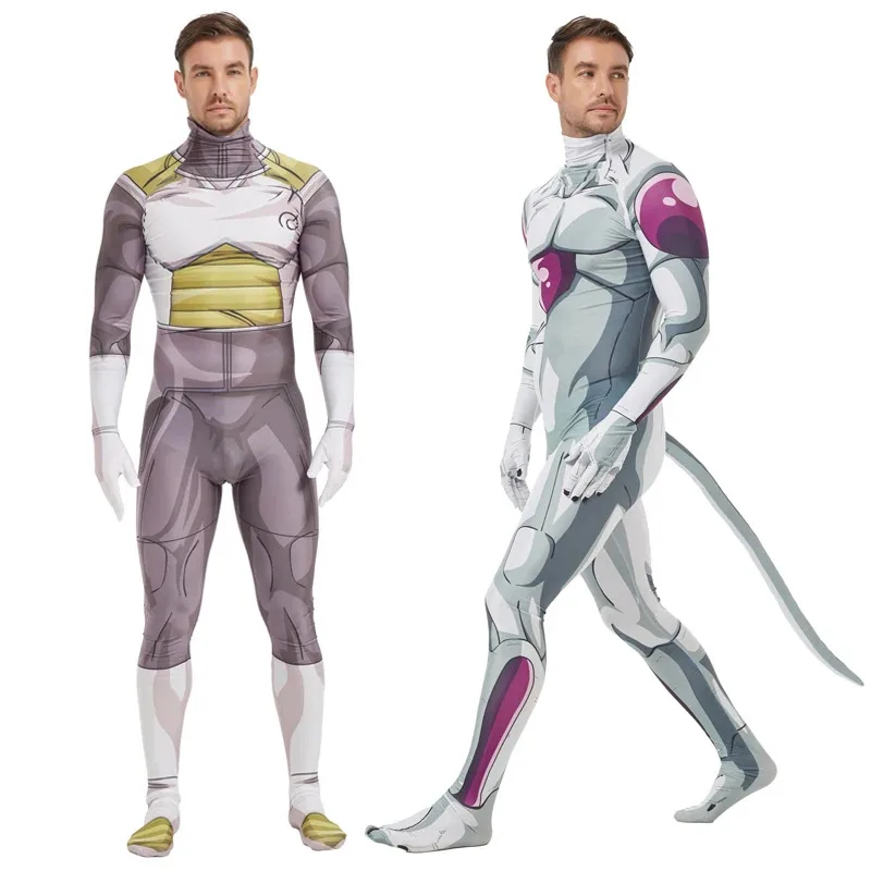 

Новый мужской костюм для косплея Vegetto Frieza, комбинезон, боди зентай с 3D принтом, наряд на Хэллоуин для взрослых и детей, см; 5