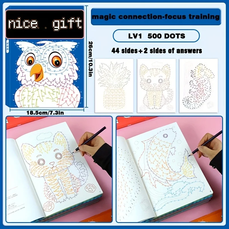 44 كتاب رسم رقمي بأنماط معقدة، 3 مستويات صعوبة للأطفال والكبار - أداة تدريب التركيز والصبر لليقظة الذهنية #5