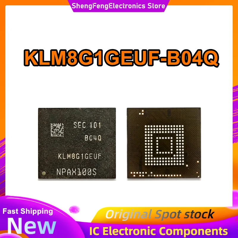 

KLM8G1GEUF-B04Q 8G 5.1 version EMMC industrial grade lifespan 0-10 BGA153 IC New Original in stock