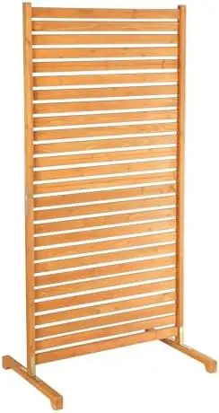 Wooden Privacy Fence, 74 x 36 in Freestanding Fence Screen, Decorative Space Divider for Outdoor Patio, Balcony, Deck