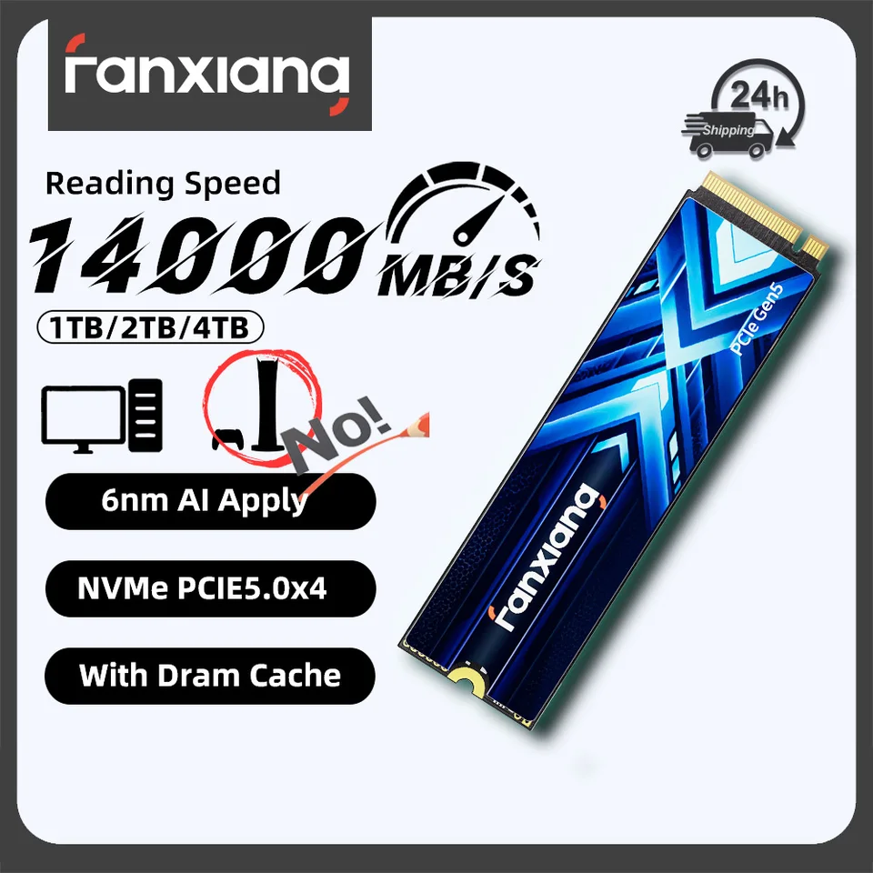 Fanxiang S910 M.2 SSD 1TB/2TB/4TB 14000MB/s PCIe 5.0 M.2 NVMe SSD