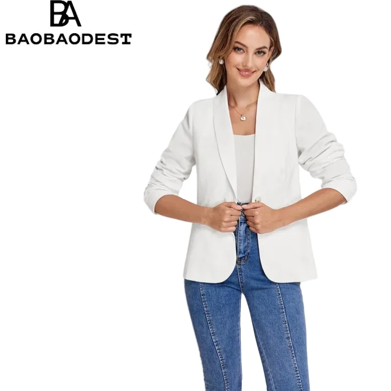 

Women's Custom Blazer Suit - Casual Single-Breasted Notch Lapel Jacket Tailored Fit, Stretch Fabric, Office & Formal Wear"