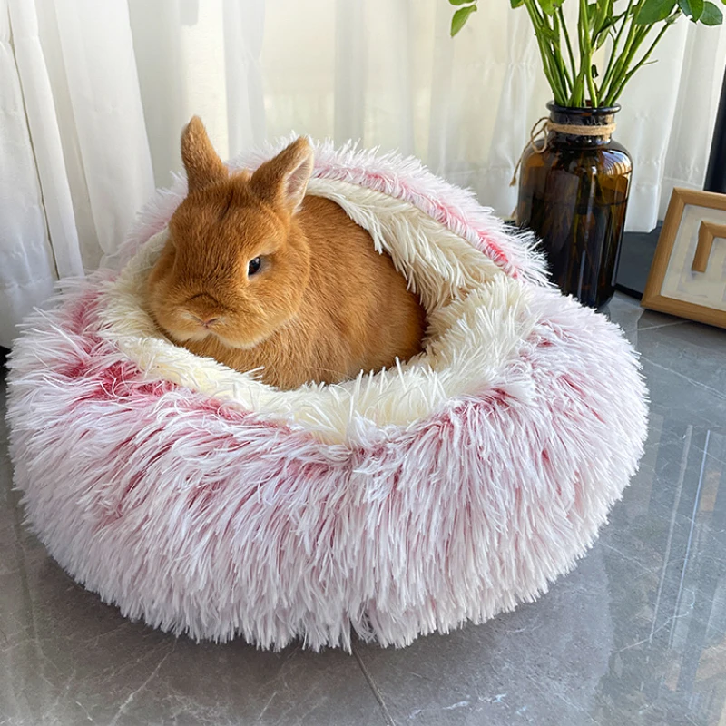 

Rabbit Plush House Small Pet Nest Small Animal Rest Cage Bunny Sleeping Bed Pet Soft Warm Beds Guinea Pig Hideout Cozy Cagess