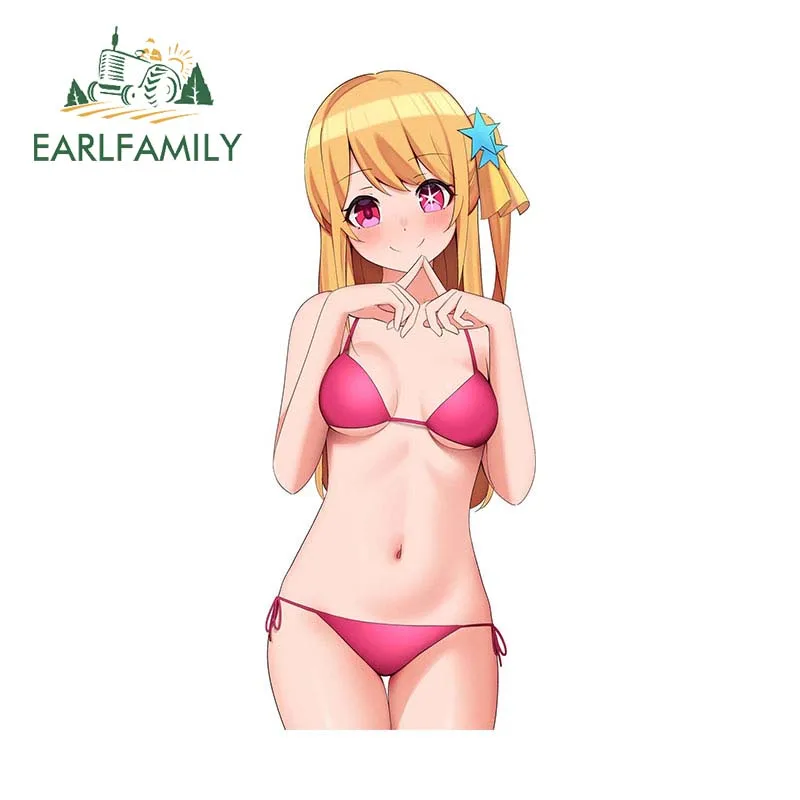 

EARLFAMILY 13 см x 5,3 см для сексуального аниме NSFW, автомобильная наклейка, окклюзия, царапины, бампер, наклейка, модная водонепроницаемая авто графика в стиле хитай