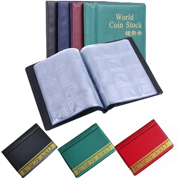 Álbum de livro coletor para moedas, 120 bolsos, suporte para livro de dinheiro, pasta de volume, contém moeda euro multicolorida em branco