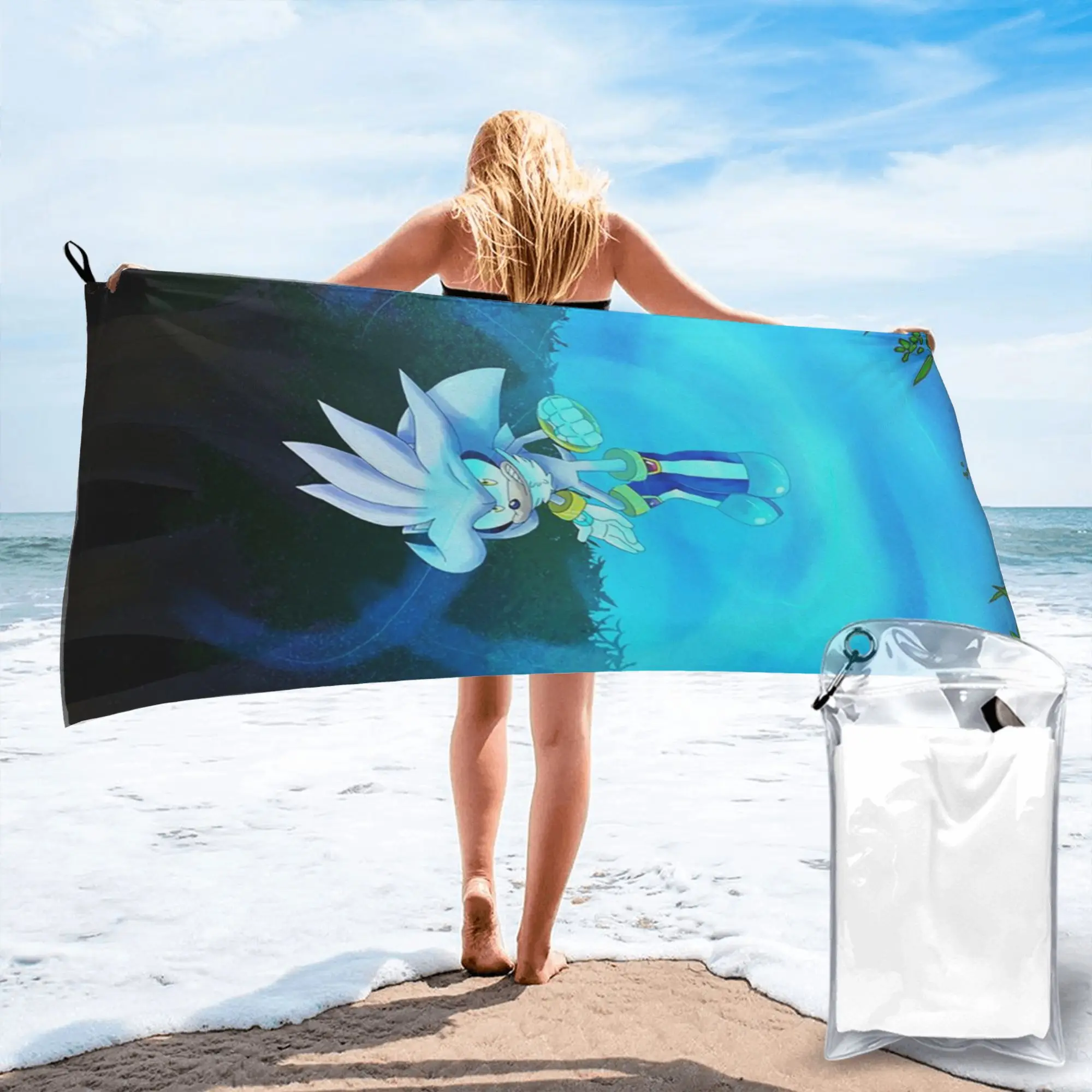 Shadow The Hedgehog Beach Towel Soft Microfiber Quick Dry Absorbent Quick Towels For Swimming