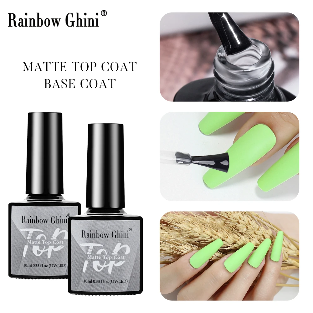 RG Base de Gel para uñas, capa superior mate, esmalte de Gel UV sin toallitas, transparente, brillante, semipermanente, barniz híbrido para manicura, 15ml, 2024