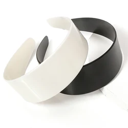 10pcs 3.8/4.8cm White Black Wide Plastic Flat Headband Bezel Hoops for DIY Women Hairbands Accessories Jewelry Making Supplies
