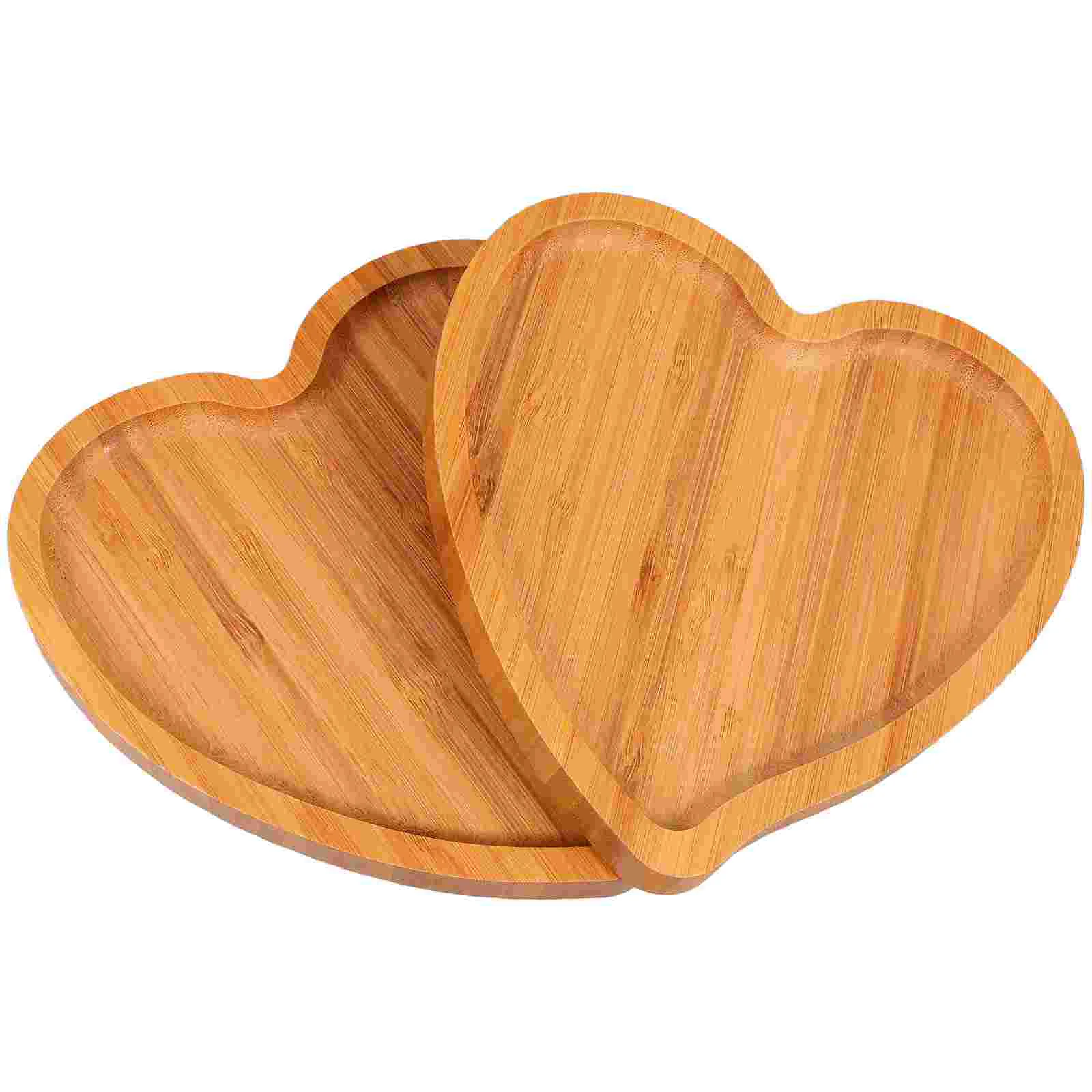 

2 Pcs Coffee Ornament Bamboo Wooden Tray Dishes for Home Fruit Bread Bakery Serving Plate Restaurant