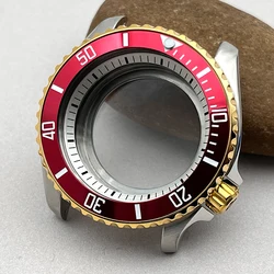 41mm Gold Bezel Watch Cases Fits Seiko SKX007 SRPD NH36 NH35 Movements Transparent Case Back Watch Replace Repair