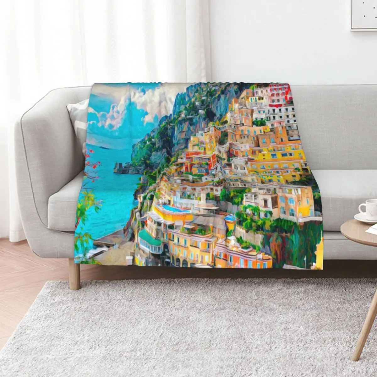 

Amalfi Coast Throw Blanket for babies For Baby Plaid on the sofa Furrys Blankets