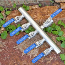 stainless steel water divider household cold and hot water industrial oil and gas divider intermediate water inlet G3/4