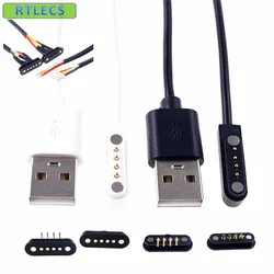 1 3 5 20 50 Set Magnetic USB Charging Cable Male Female Spring-Loaded Pin Connector 4 Position 2.5mm Pitch Power Data 36V 2A