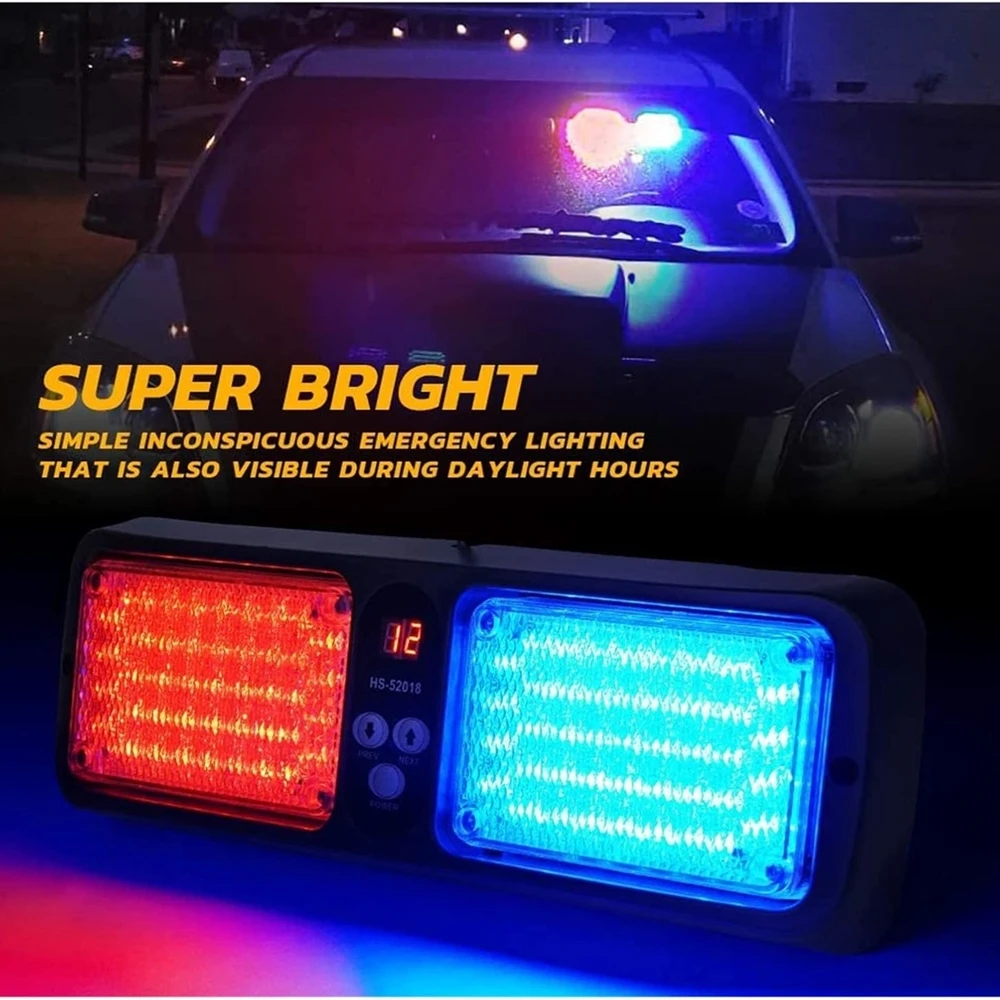 86 LED Car Truck Sun Visor Panel Strobe Warring Light Vehicle Front windshield Emergency Flashing Signal Lamp Red Blue Yellow