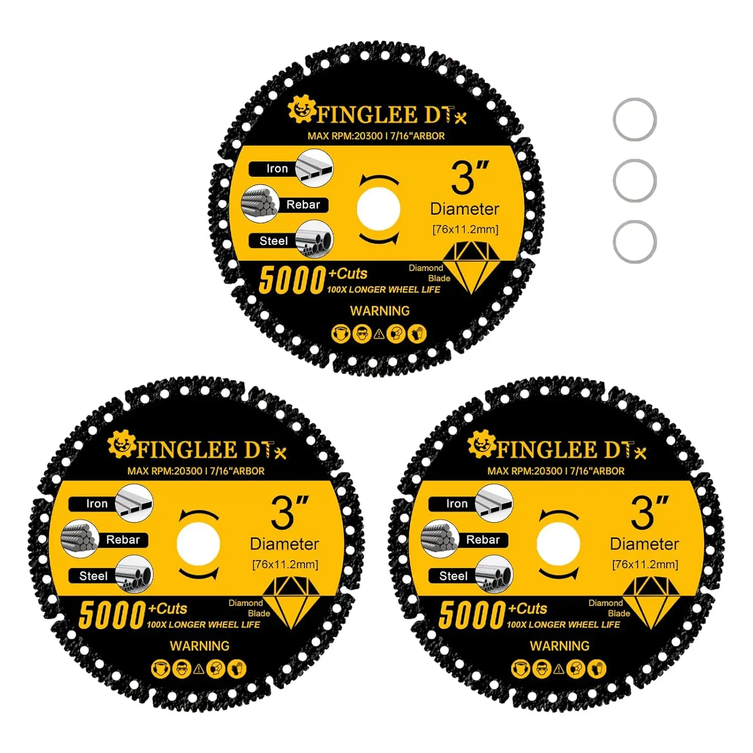 

3-дюймовое отрезное колесо по металлу с втулкой 3/8, режущий диск для шлифовальной машины 7/16 с алмазным покрытием, твердосплавный отрезной диск