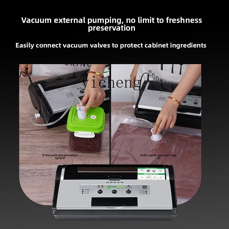 cc27 automatic wet and dry vacuum packaging machine food vacuum sealing machine small household
