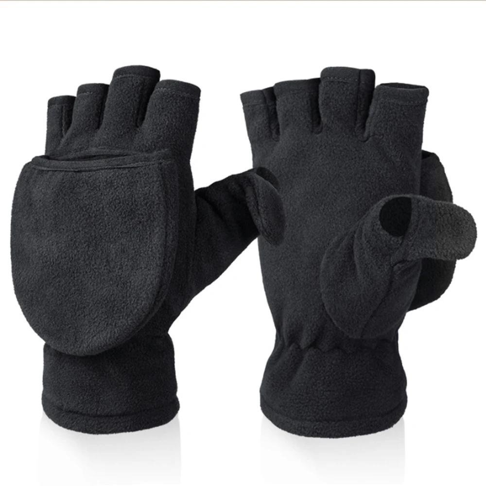 1 Pair L/XL Fashion Winter Warm Gloves Windproof Fingerless Outdoor Car Cycling Gloves Durable Comfortable Non-slip Gloves