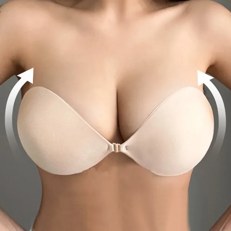 Women\'s Invisible Strapless Adhesive Stick Bra Strapless Push Up Bras Lingerie Seamless Silicone Nipple Cover Bralette Underwear