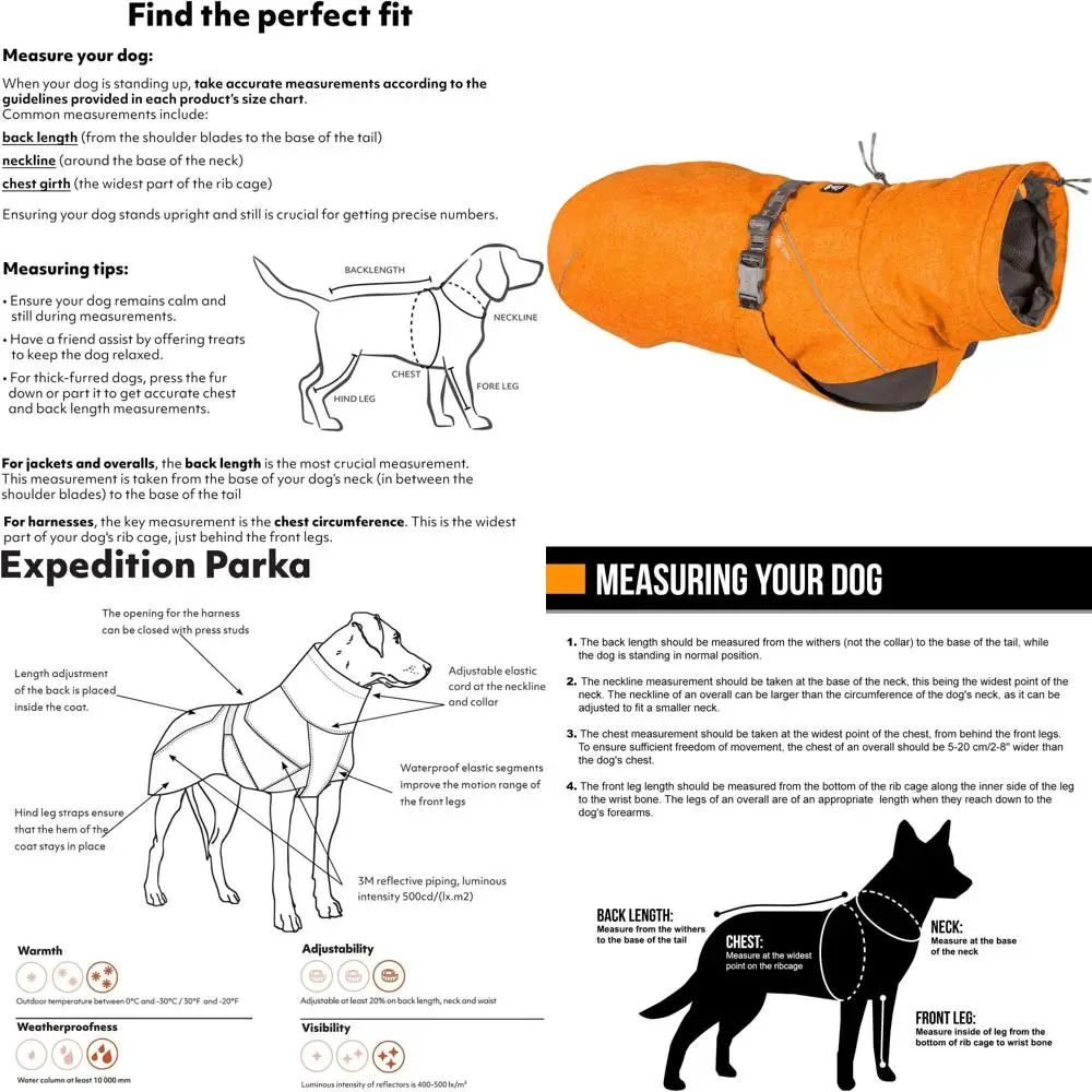

Зимняя парка для собак, длина 32, дизайн в стиле Buckthorn