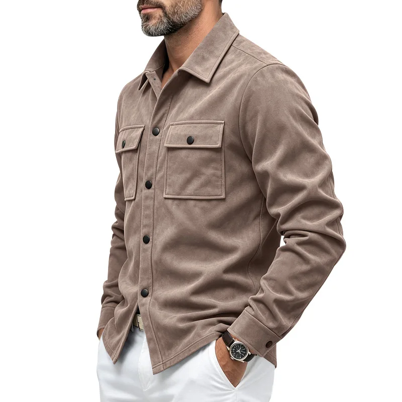 2026 Herren-Wildlederjacke und -hemd für Herbst und Winter, Arbeitskleidung mit geradem Schulteransatz, mehrfarbige Oberbekleidung, modisches Hemd! – Detail 38