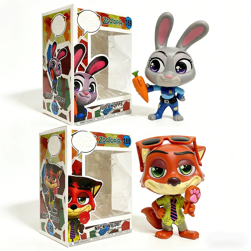 Zootopia Judy Rabbit Nick Fox Handmade Model Cute Cartoon Anime peripheral Collectable Model Toy Surprise Birthday Gift