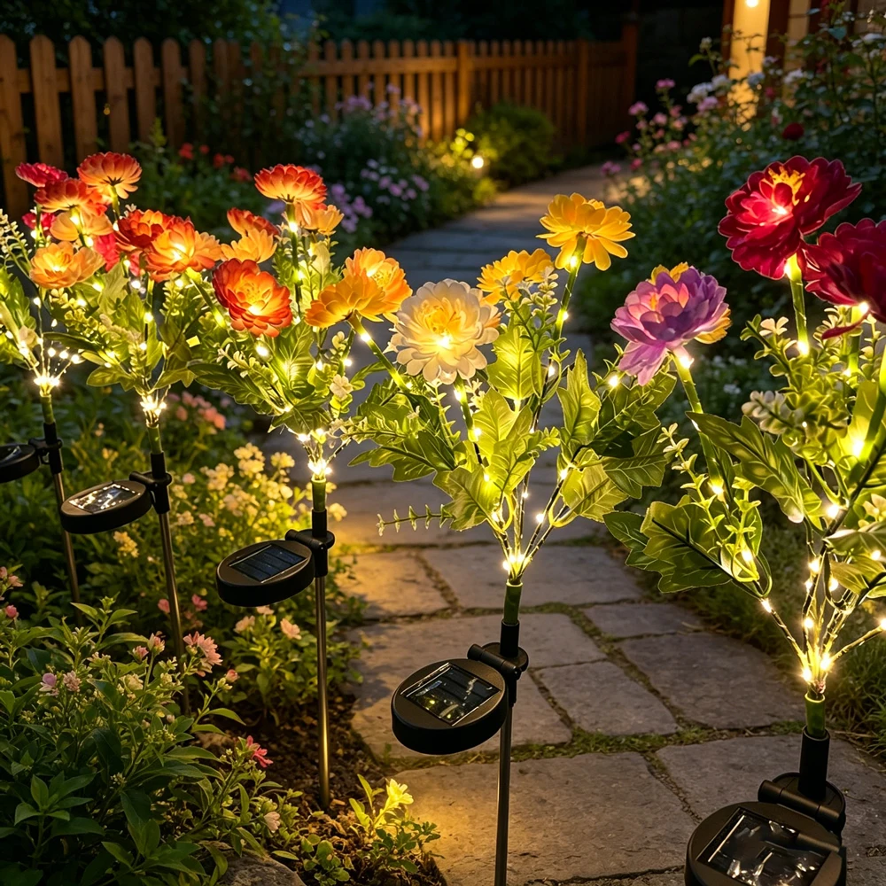 

Solar Lights Outdoor Lighting Solar Garden Light Snow Lotus Flower Lawn Lamp for Yard Patio Flower Party Lamp Wedding Mother Day