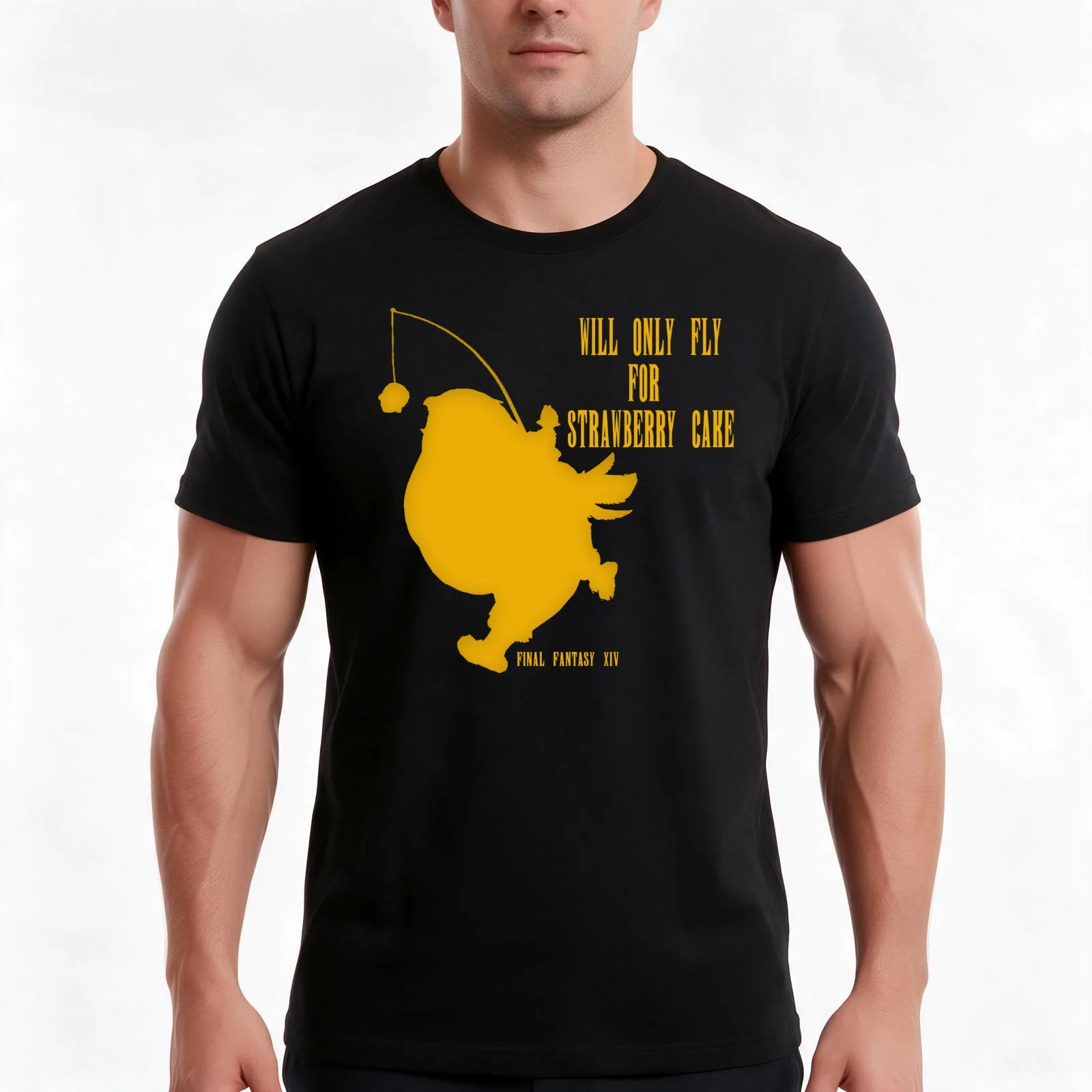 FFXIV - Fat Chocobo Problems T-Shirt, Summer Casual Cotton Tee, Oversized Streetwear Tops, Vintage Graphic Print, 100% Cotton