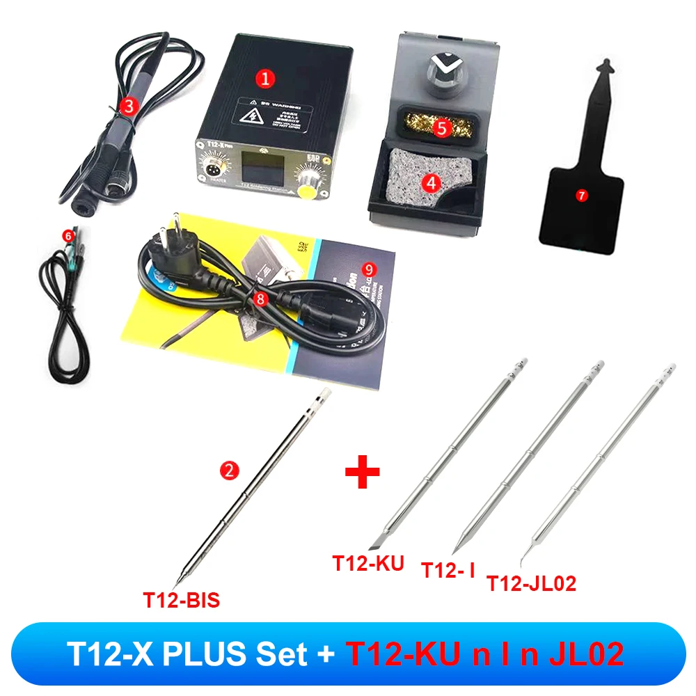 OSS T12-X Plus Soldeerstation 75W Digitaal display Constante temperatuur Met T12 Tips Kit Voor CPU Precisie lassen reparatie Tools - afbeelding 1