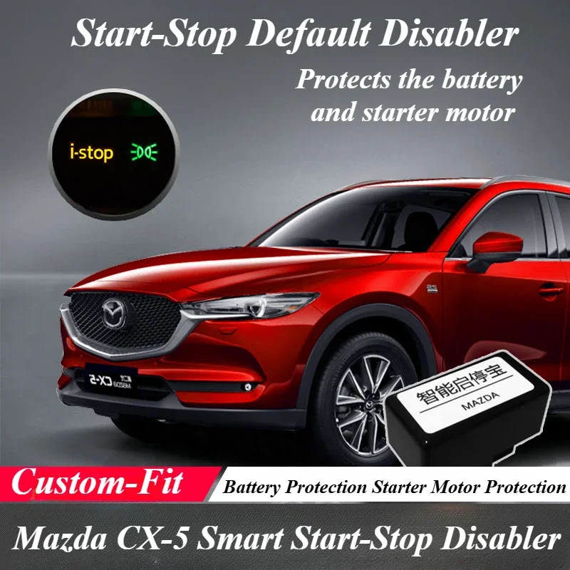 Fit for 2017-2024 Mazda CX-5 Auto Start-Stop Disable Switch Engine OBD I-Stop Trun Off Button Deactivation Trim and Accessories